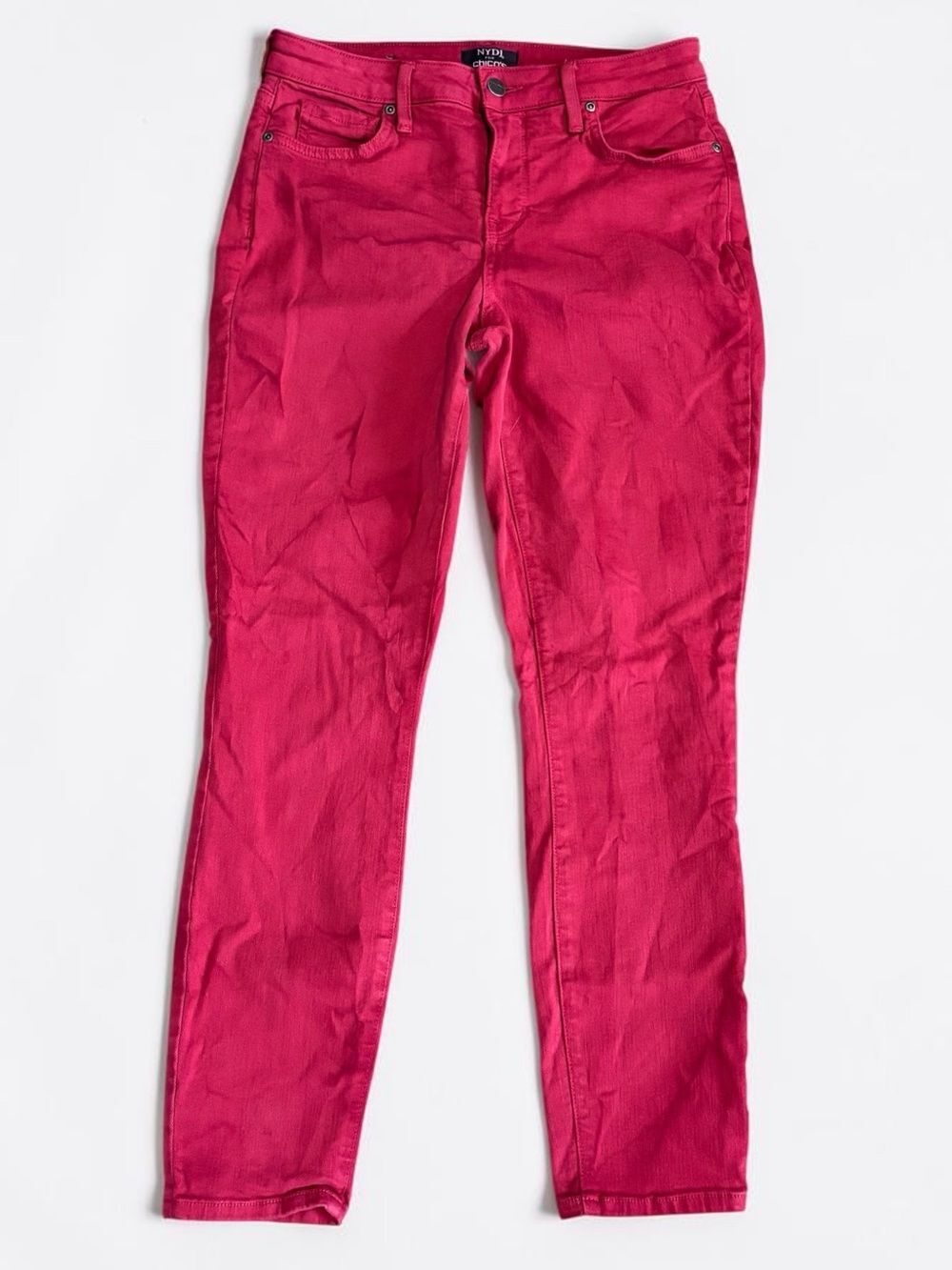 NYDJ for Chico's Red Slim Straight Jeans Size 2
